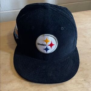 New Era Black Corduroy Steelers Pro Bowl Hat Size 7 1/8